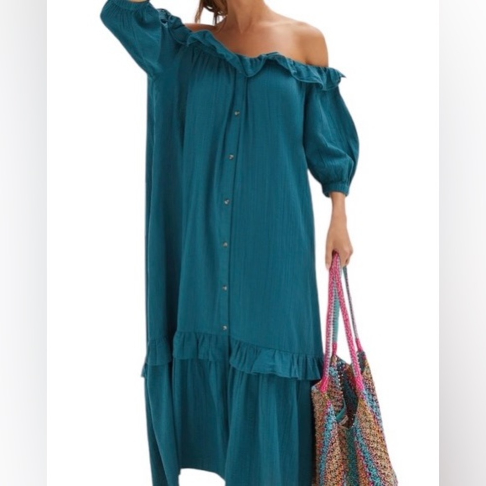 Anthropologie Ruffle Off-Shoulder Dress